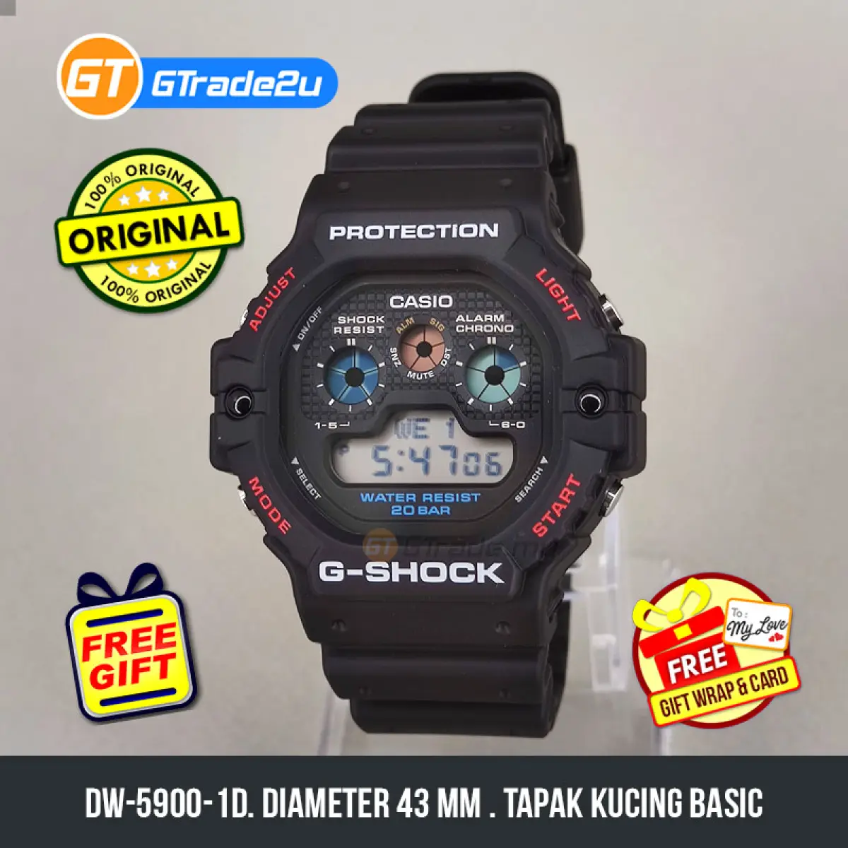Casio G Shock Men Dw 5900 1d Dw 5900 1 Dw5900 1d Digital Tapak Kucing Basic