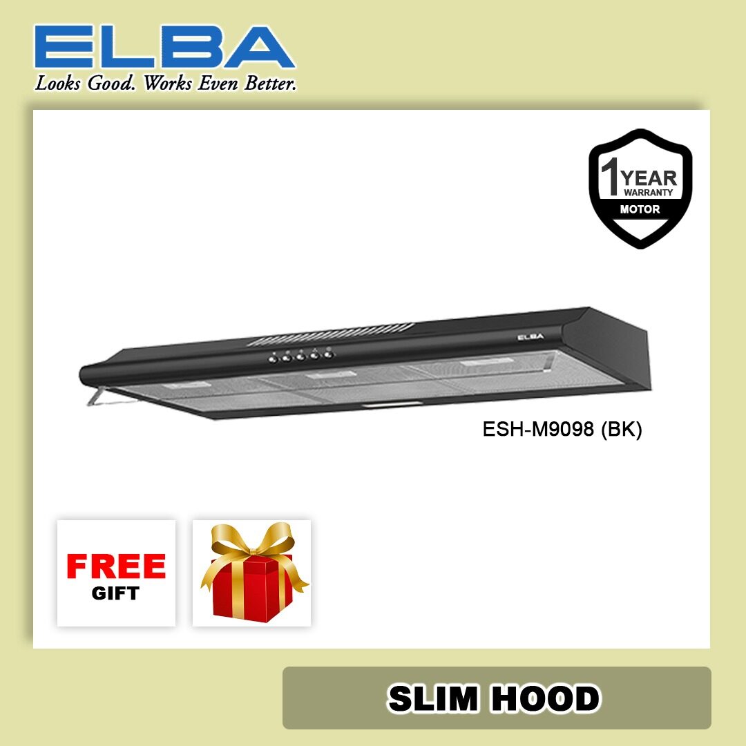 AUTHORISED DEALER) ELBA Designer Hood 1400m3/hr EH-E9122ST(BK