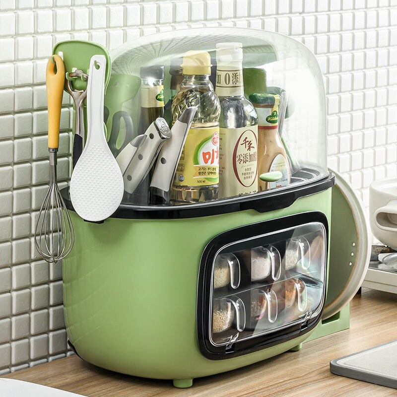 Gambar Multifunctional seasoning box rack seasoning bottle seasoning jar storage box knife rack kitchen supplies household combination set