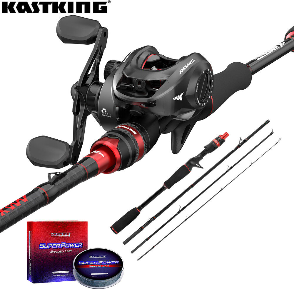 KastKing Fishing Rod and Reel Combo Set Max Steel Portable 4 Sections