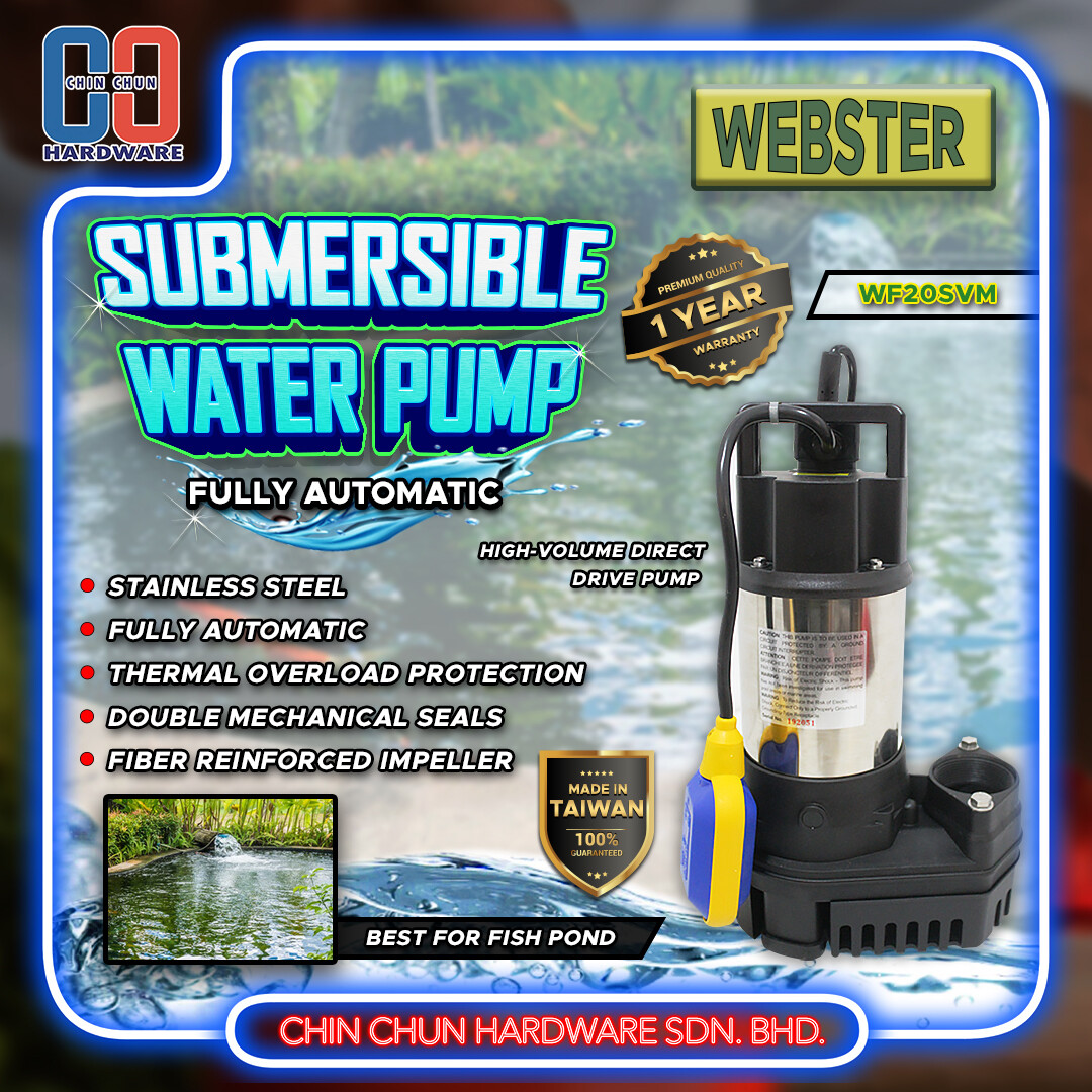 Webster Wf 20svm Fully Automatic Pump Wf20svm Pond Waterfall Automatic Pump Automatic Submersible Water Pump Stainless Steel Pump Pam Kolam Ikan Lazada