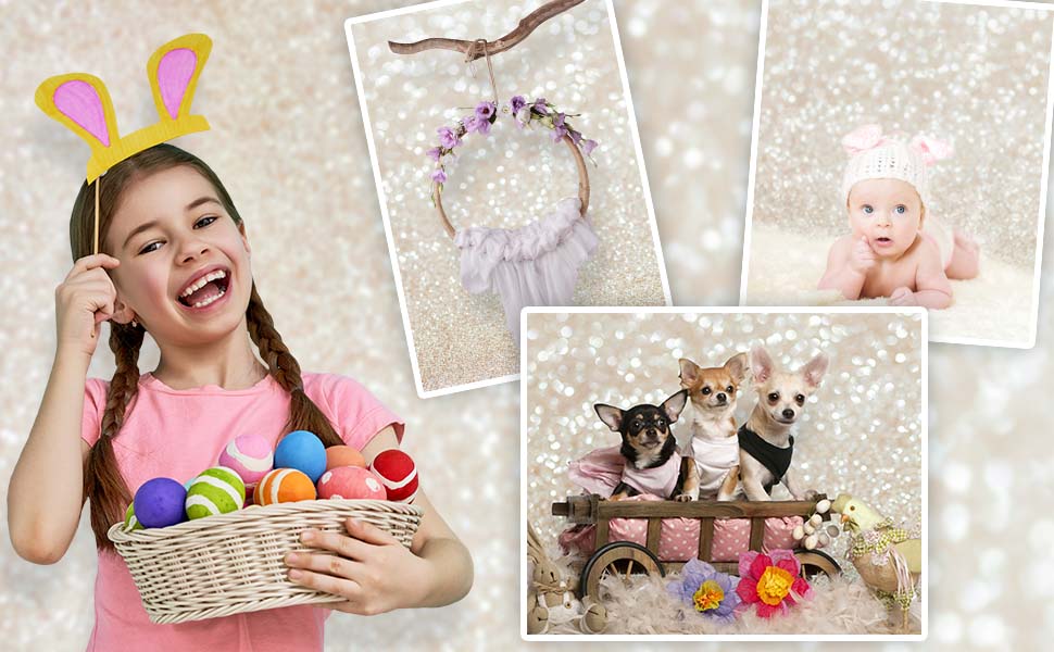 Fotohintergrund „Golden Glitter Spots“ – 100x150 Cm, Vinyl, Für Babyparty, Portrait & Studio