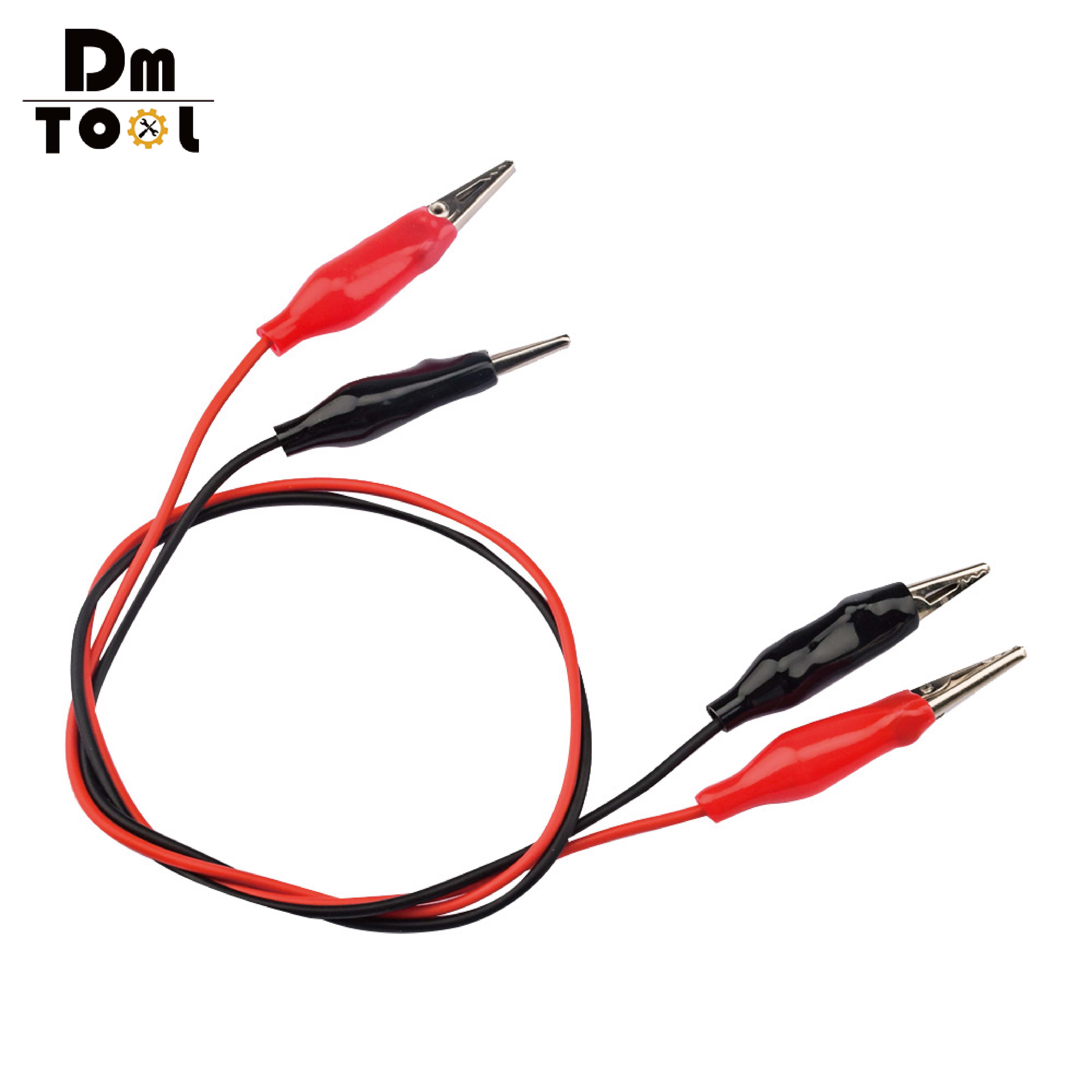 Dm kẹp cá sấu hai đầu dây thử nghiệm cáp thử nghiệm màu đen & đỏ kẹp cá sấu pvc mềm dây thử nghiệm dây nhảy cá sấu dây thử nghiệm để kiểm tra dòng điện