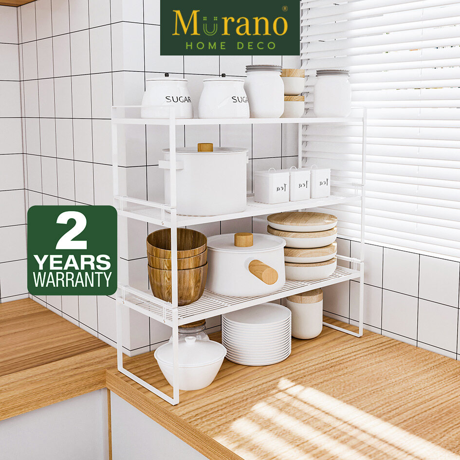 Gambar Murano Countertop Kitchen Bathroom Rack Storage Organizers Shelves Rak Dapur Shelf For Cabinet Pantry