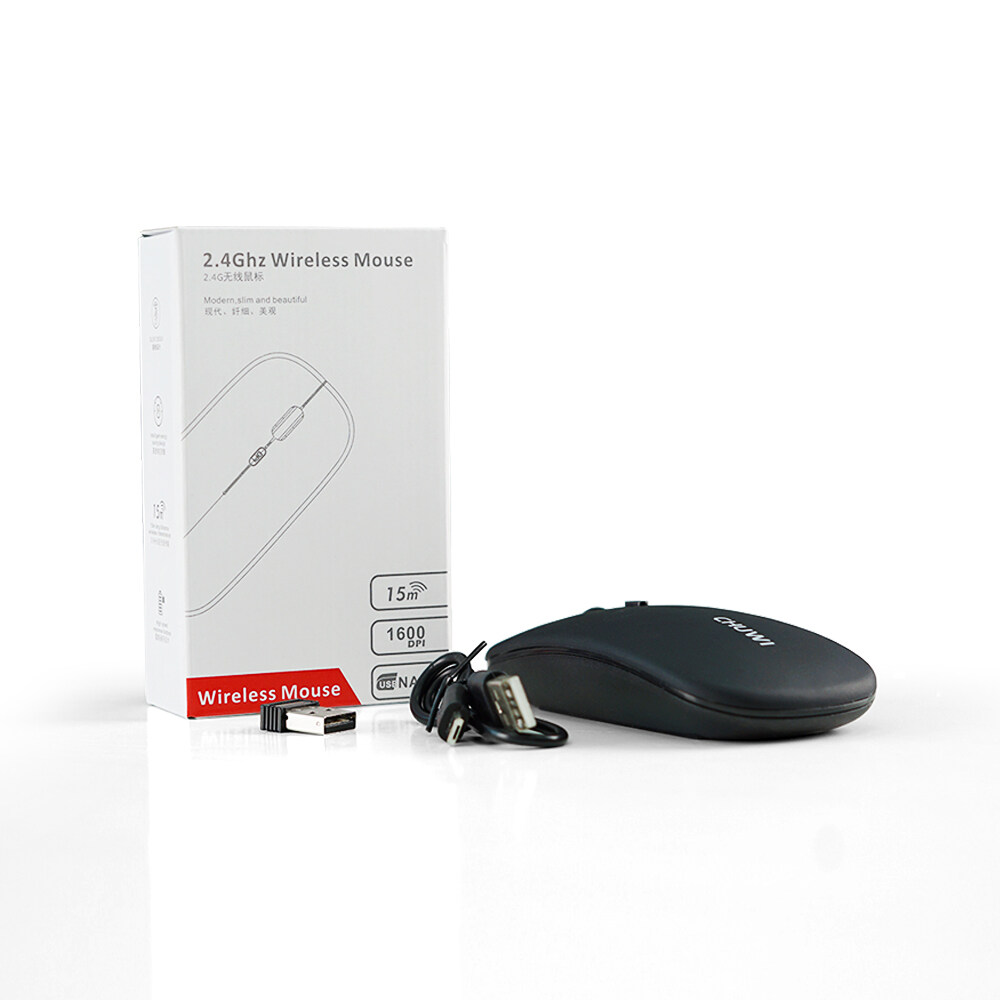 เกี่ยวกับสินค้า CHUWI【Laptop Mouse】Super Slim, Silent & Rechargeable Bluetooth receiver Wireless Mouse Gaming Mouse Colourful LED Light 2.4GHZ Adjustable Mouse for Office Home