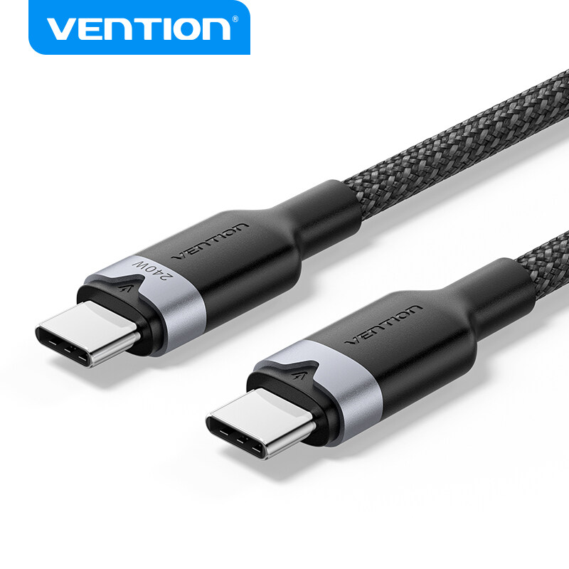 Vention Cáp USB Type-C 5A 240W - Dây Sạc Nhanh 2 Đầu C-C - Truyền Dữ Liệu 480Mbps - Vỏ Nhôm Hợp Kim,
