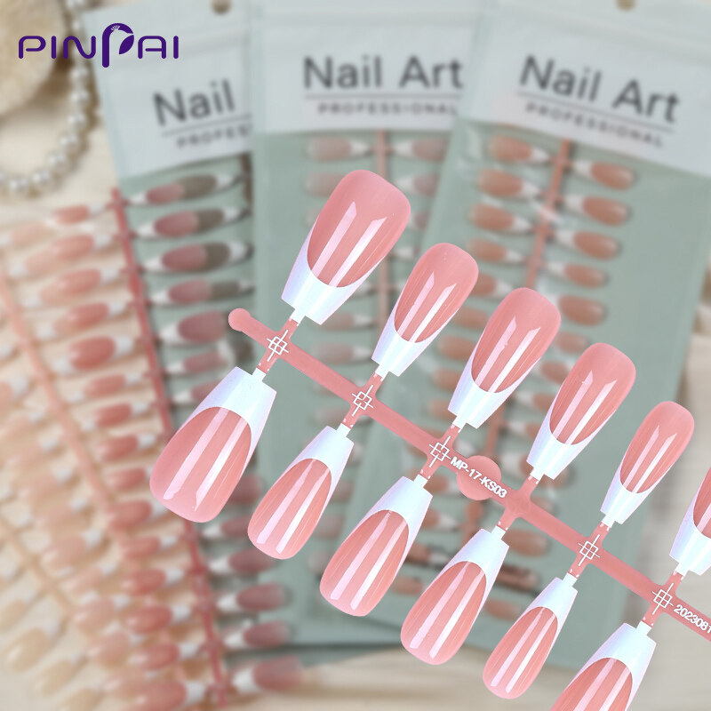 PINPAI 30pcs M S XS Size Finished With Top Coat Press On Nails Smile
