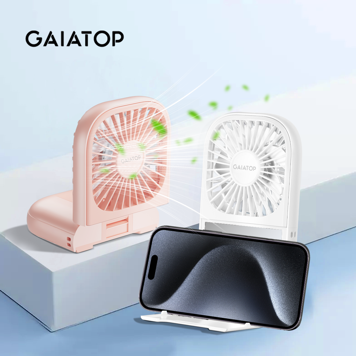 Gaiatop Portable Mini Mirror Desk Fan - 3 Speeds, Foldable Design, Lightweight & Travel-Friendly (2025 New Arrival) ราคา 299 บาท*ส่งฟรี