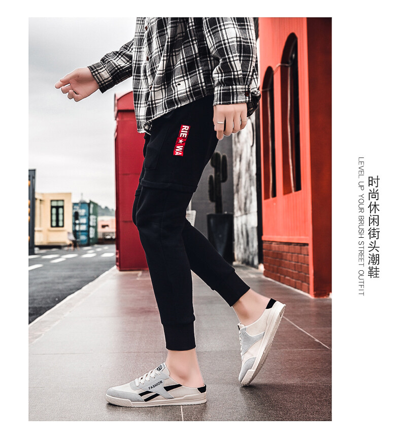 Giày Nam Mùa Đông Mới 2020 Ở Baotou Với Một Bàn Đạp Lười Không Gót Nửa Dép Thời Trang Mặc Ngoài Sandal Và Dép 14