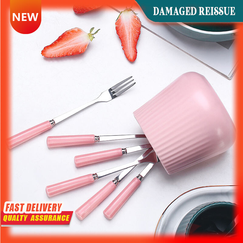 Gambar Fruit Fork Jar Fruit Pick Fruit Fork Tableware Fork Spoon Set Children s Fork