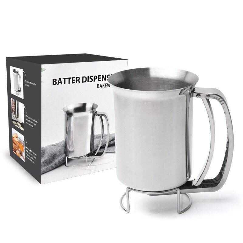 Gambar New Cupcake Batter Dispenser 800Ml Pancake Maker Stainless Steel For Cupcakes Pancake Belgian Waffles Crepes Baking Tools