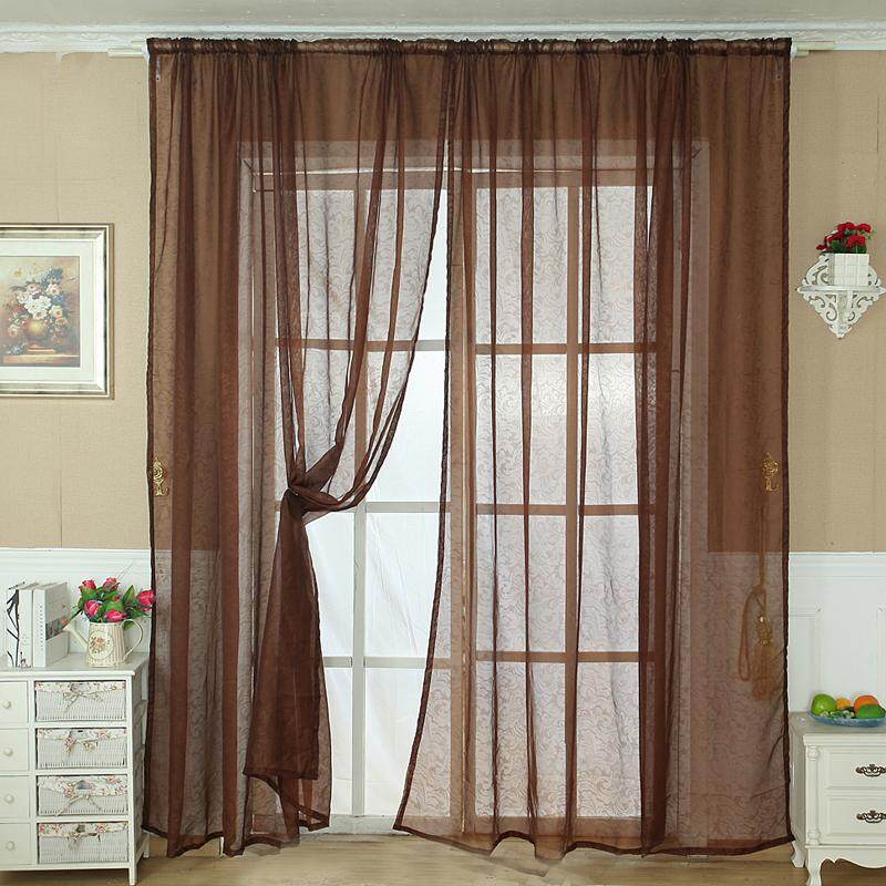 brown sheer scarf valance