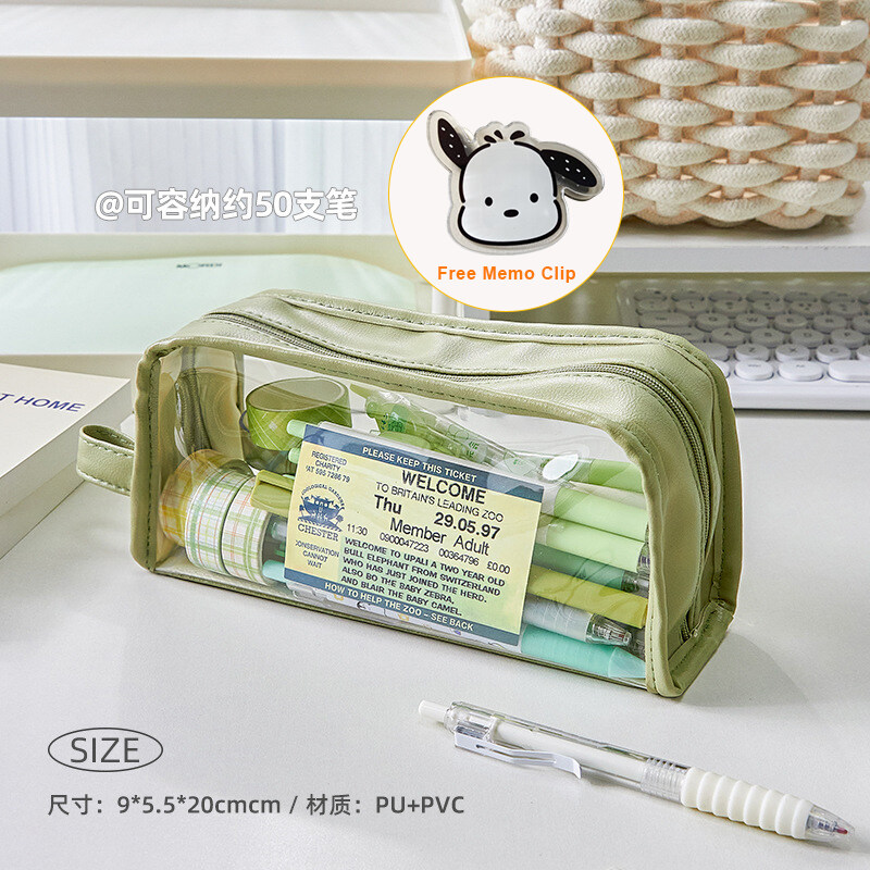 Màu tím hộp bút trong suốt trường hợp sức chứa lớn đơn giản Hộp Bút Chì sinh viên ít vật dụng đựng đ