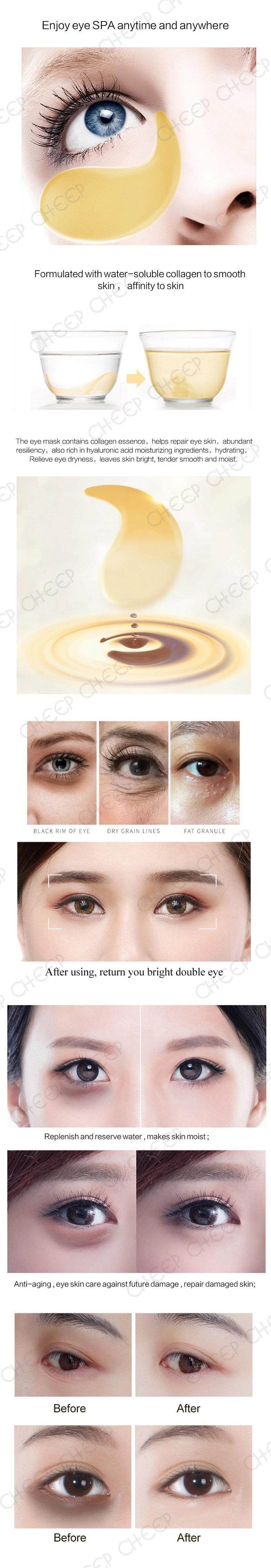 Venzen 24K Gold Collagen Eye Mask for Eyebag Puffiness Dark Circles