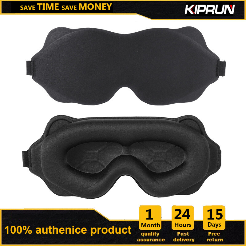 KIPRUN 3D Sleeping Eye Mask, 100% Blackout Sleep Mask for Sleeping, Women and Men, 6D Groove Design