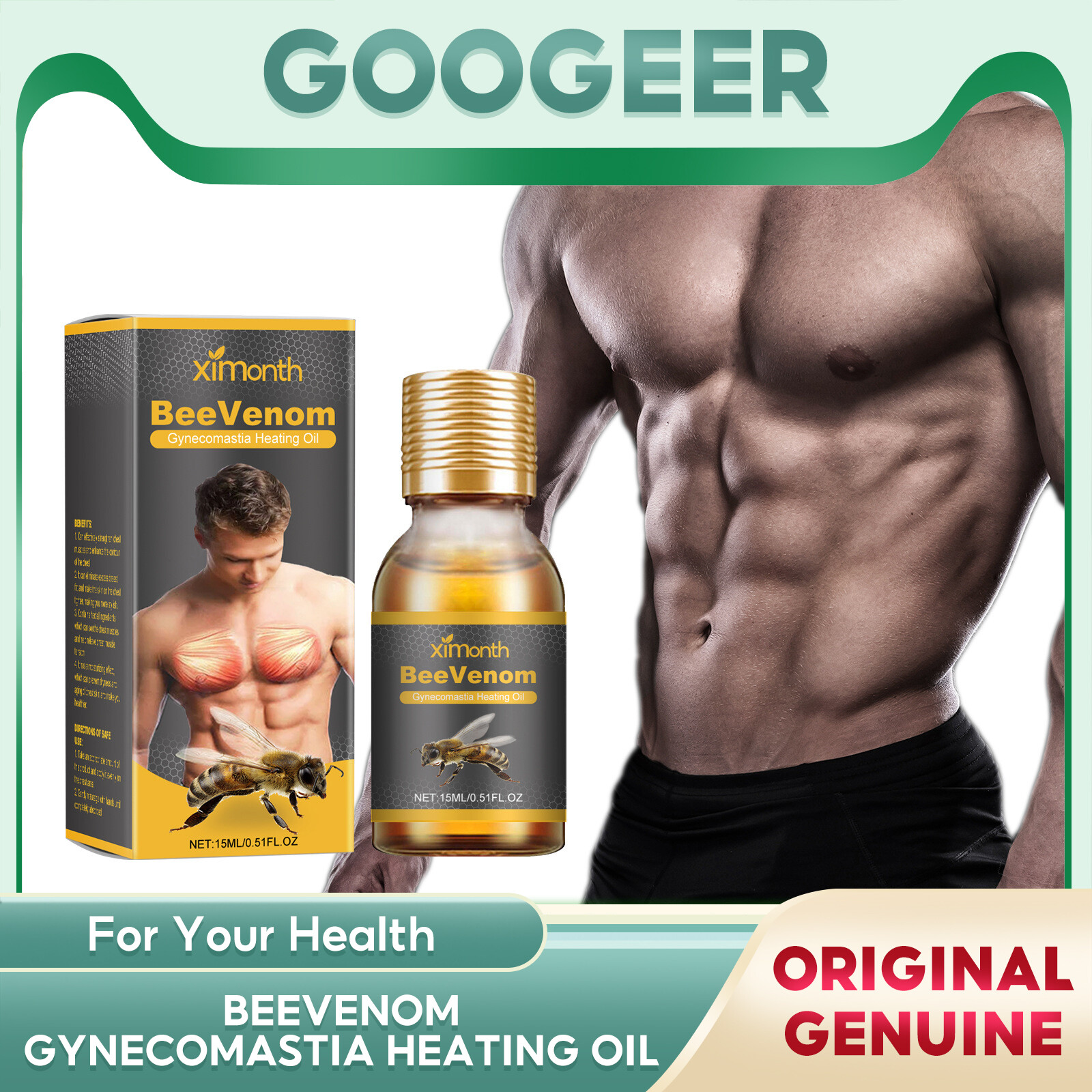  Ximonth nọc ong dầu gynecomastia người đàn ông vú làm săn chắc massage dầu sưởi ấm tăng cường cơ bắp gynecomastia thắt chặt loại bỏ ngực bụng người đàn ông ong gynecomastia dầu sưởi ấm vú định hình vú công ty massage huyết thanh vú thắt chặt chăm sóc vải 