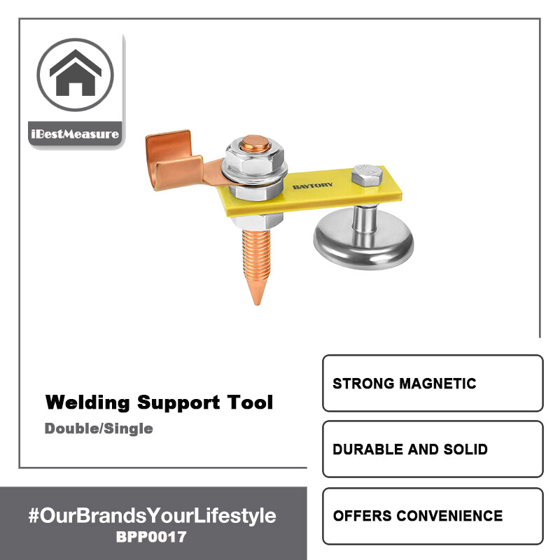 iBestMeasure Nâng cấp Dụng cụ kẹp đất hỗ trợ hàn từ tính, Đầu nam châm hàn đôi + đơn, Lực hút lớn từ tính mạnh, Kẹp ổn định máy hàn đuôi đồng