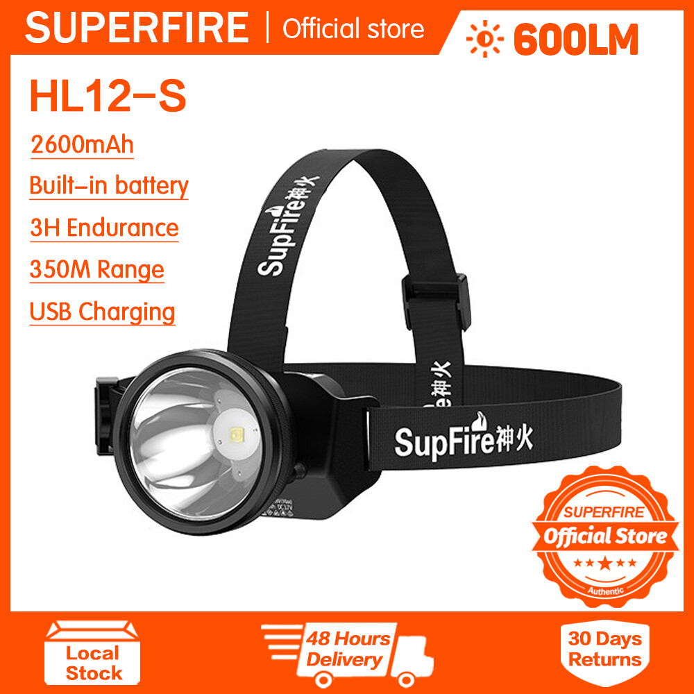 Superfire Hl12 cảm biến Đèn pha 90 độ ROTARY Đèn làm việc không thấm nước cho ngoài trời