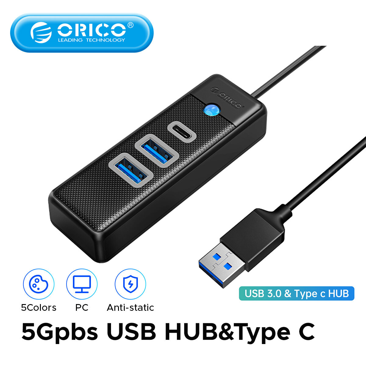 HUB ORICO USB 3.0 Type C Bộ Chia 3 Cổng 5Gbps Tốc Độ Cao Tốc Độ Cao Di Động Bộ Chuyển Đổi OTG Cho Máy Tính Để Bàn Phụ Kiện