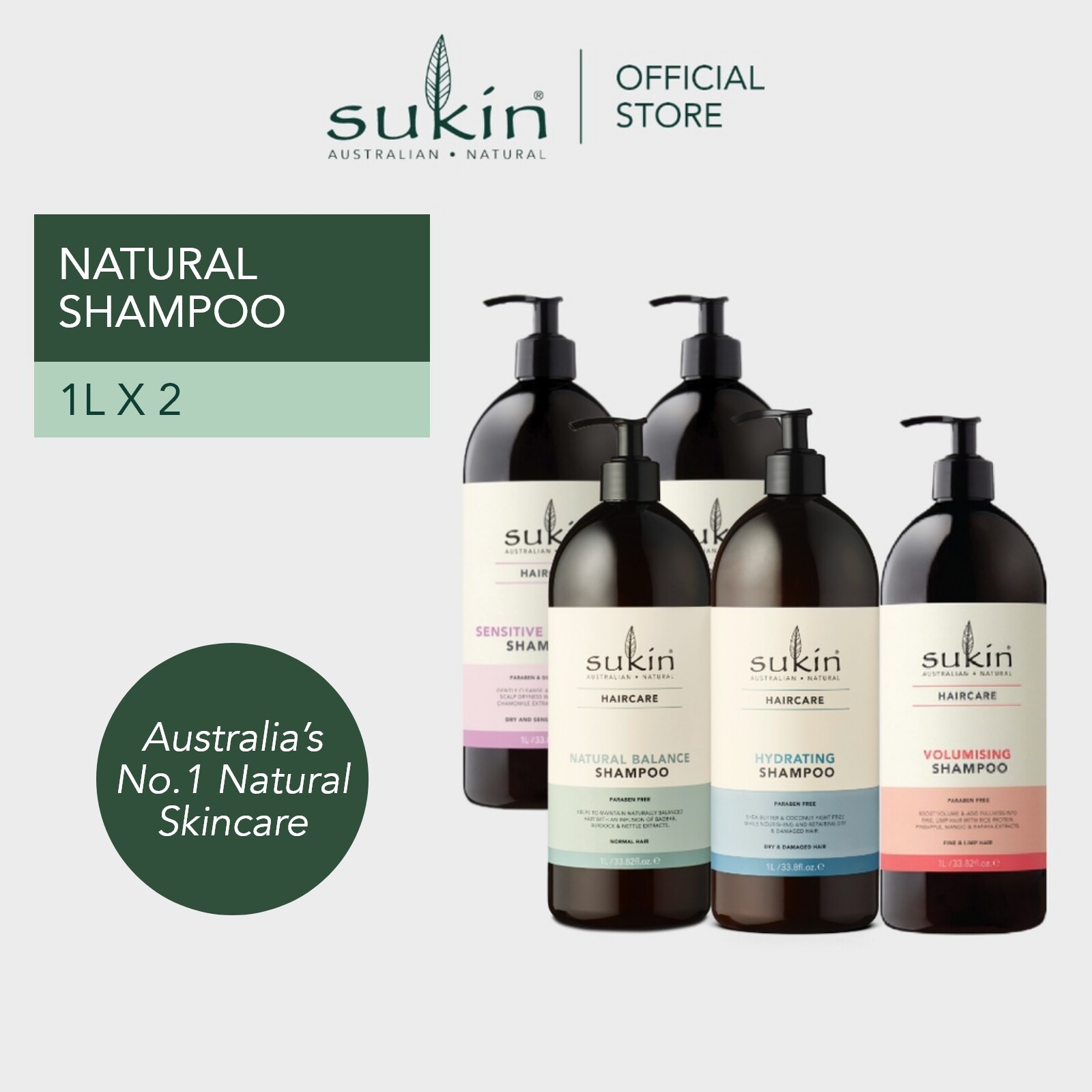 Gambar Sukin Natural Shampoo 1L x 2 [Bundle of Any 2]