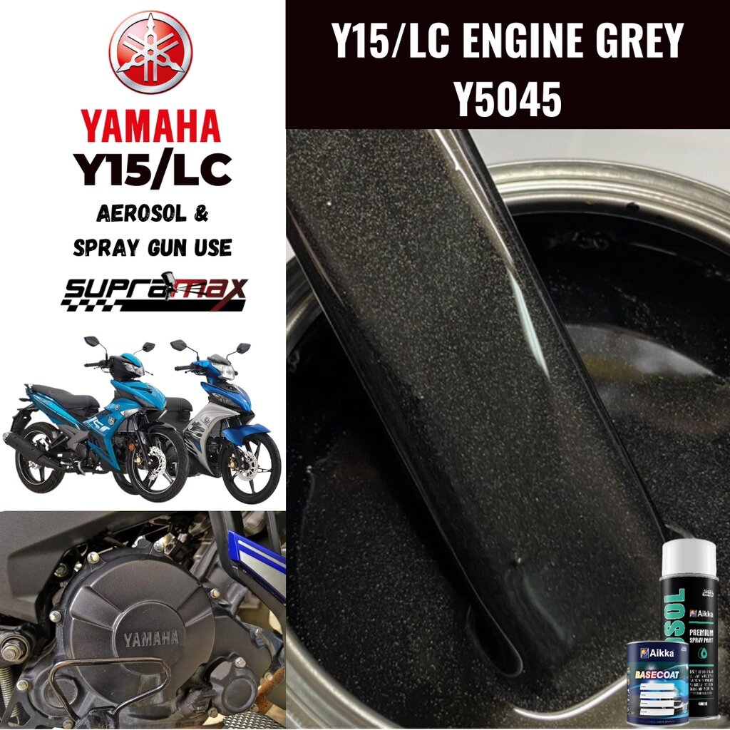 [Yamaha Y15/LC Engine Grey Y5045] Cat 2K AIKKA Cover Engine Paint Tahan