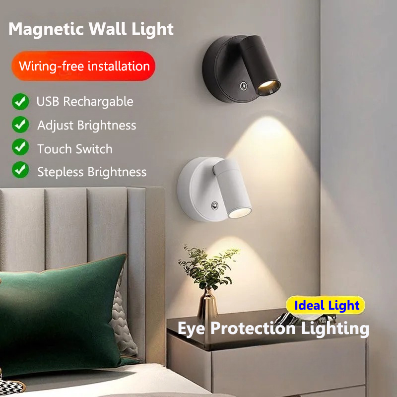 Rotating LED Wall Lamp With USB Charging Port – 4000K Neutral Light, 350° Horizontal & 90° Vertical Adjustment, Hardwired For Bedside & Hotel