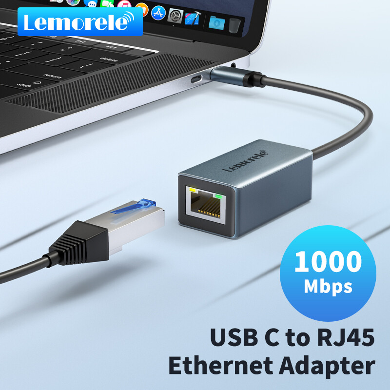 Lemorele tc48 usb c đến bộ chuyển đổi ethernet lemore usb c bộ chuyển đổi mạng lan sang rj45 gigabit ethernet usb c bộ chuyển đổi mạng lan
