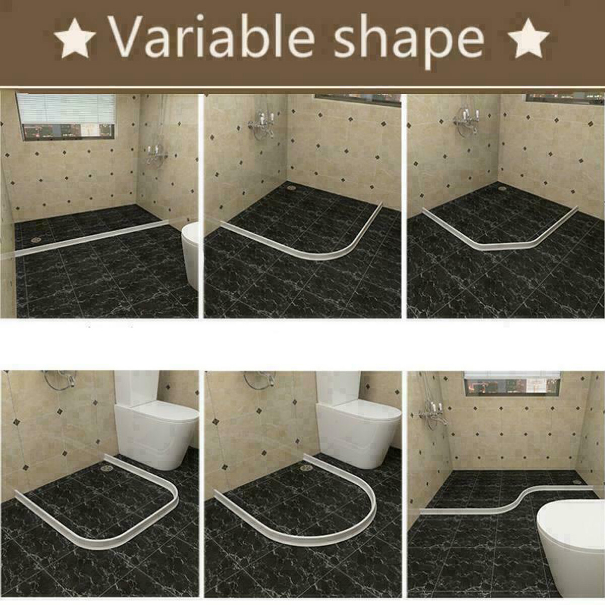 Flexible Silicone Water Stopper Strips Dry And Wet Separation Floor Water Flood Barrier Rubber Dam For Shower Bathroom Kitchen Sealing Strips Aliexpress