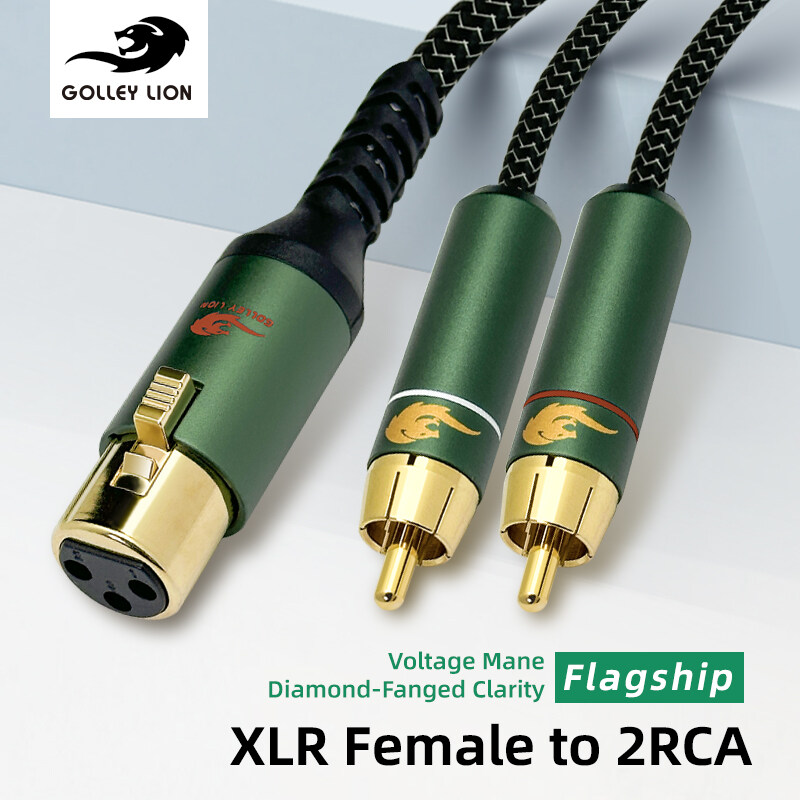 GOLLEY LION XLR to Dual RCA Cable | Silver-Plated Copper | Balanced Audio for Pro/Home Systems ราคา 1,235 บาท*ส่งฟรี
