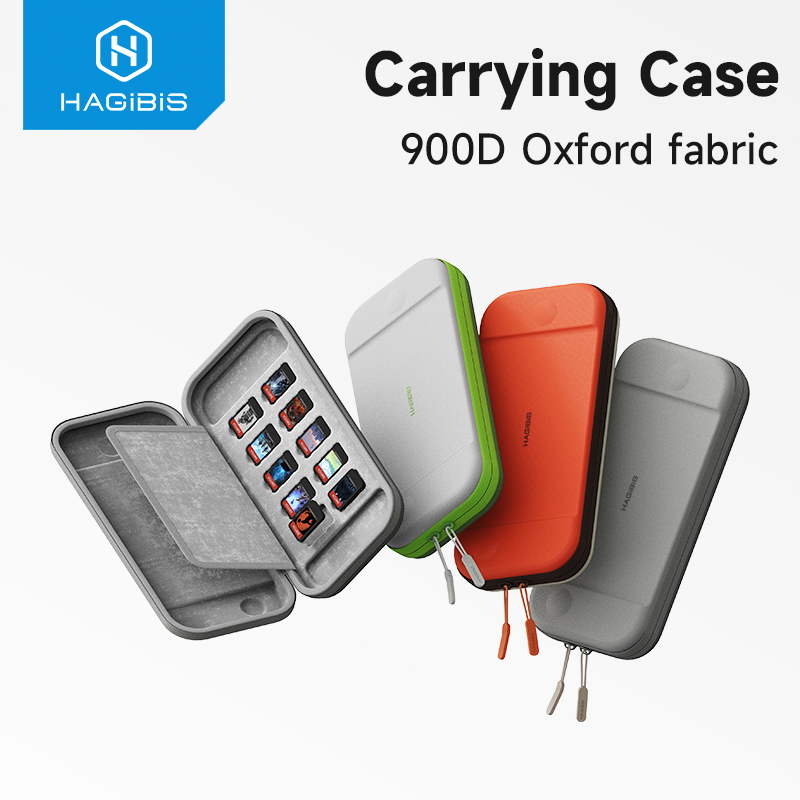 Hagibis chuyển đổi hộp đựng cho Bộ chuyển đổi Nintendo và chuyển đổi OLED với 10 Trò chơi hộp mực Ốp bảo vệ cứng Túi vỏ hộp đựng du lịch xách tay cho giao diện điều khiển & phụ kiện