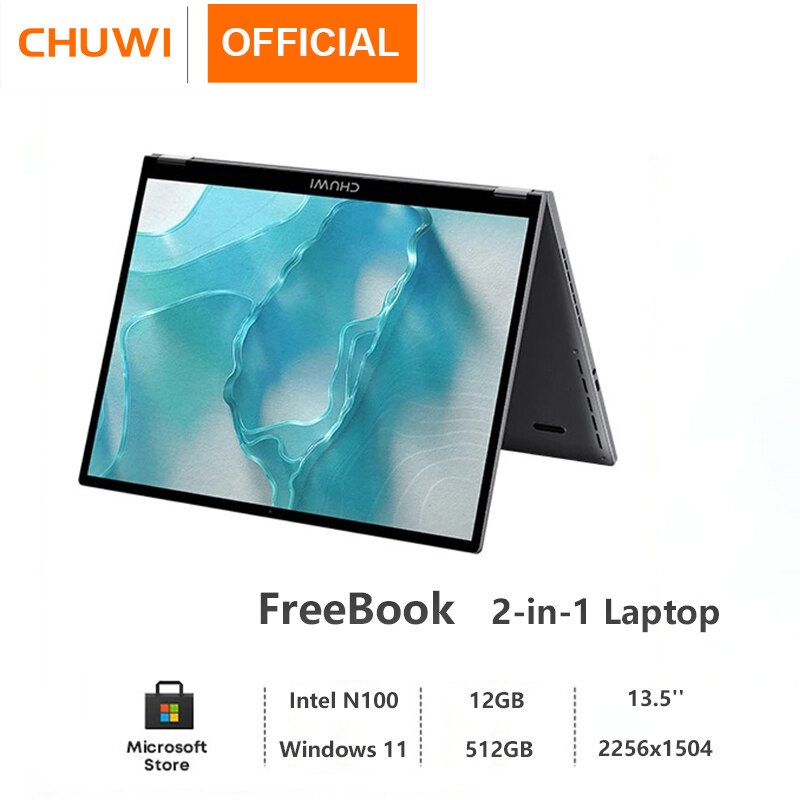 CHUWI laptop official store FreeBook laptop 13.5'' LPDDR5, Intel 12th Gen N100, 1TB SSD Expand，2K Screen that can be touched/ 360 rotating screen/ Office Learning loptops on sale original portable Bluetooth Wifi Windows 11 ราคา 14,299 บาท*ส่งฟรี