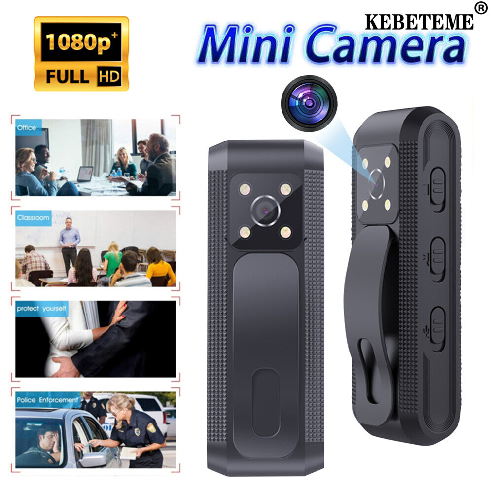 Kebeteme cơ thể Máy quay camera mini không dây full HD 1080P nhìn trong đêm xách tay thể thao ngoài trời Máy ghi âm thanh trong video