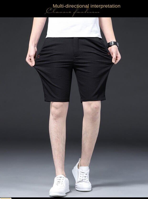 Summer ice silk thin five-point sports casual shorts cropped trousers for men latest Korean style trendy loose all-match