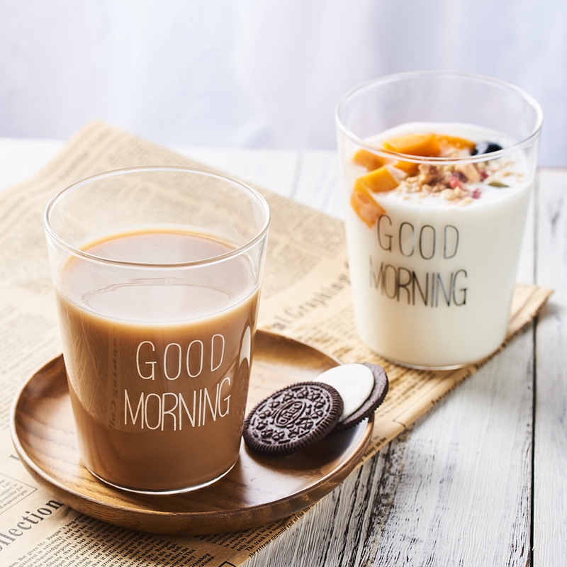 Gambar ?CW? NordicIns Glass Water CupMorning HomeMorning Cup Breakfast Juice Milk Cup Restaurant Oatmeal Mug