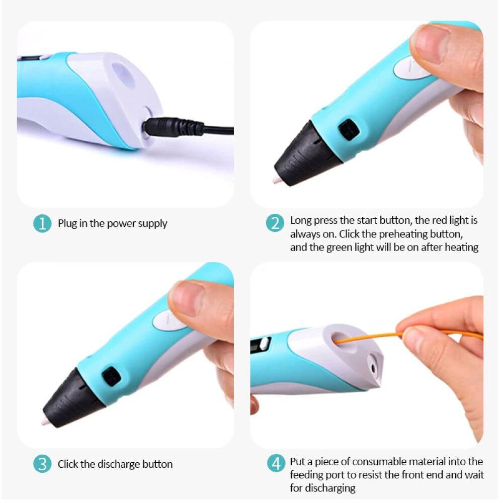 Bộ Bút In 3D Dụng Cụ Vẽ Bút Vẽ Tranh Graffiti 3D Đồ Chơi Cho Trẻ Em Đồ Thủ Công Tự Làm Máy In 3D PLA Nạp Đầy Dây Tóc