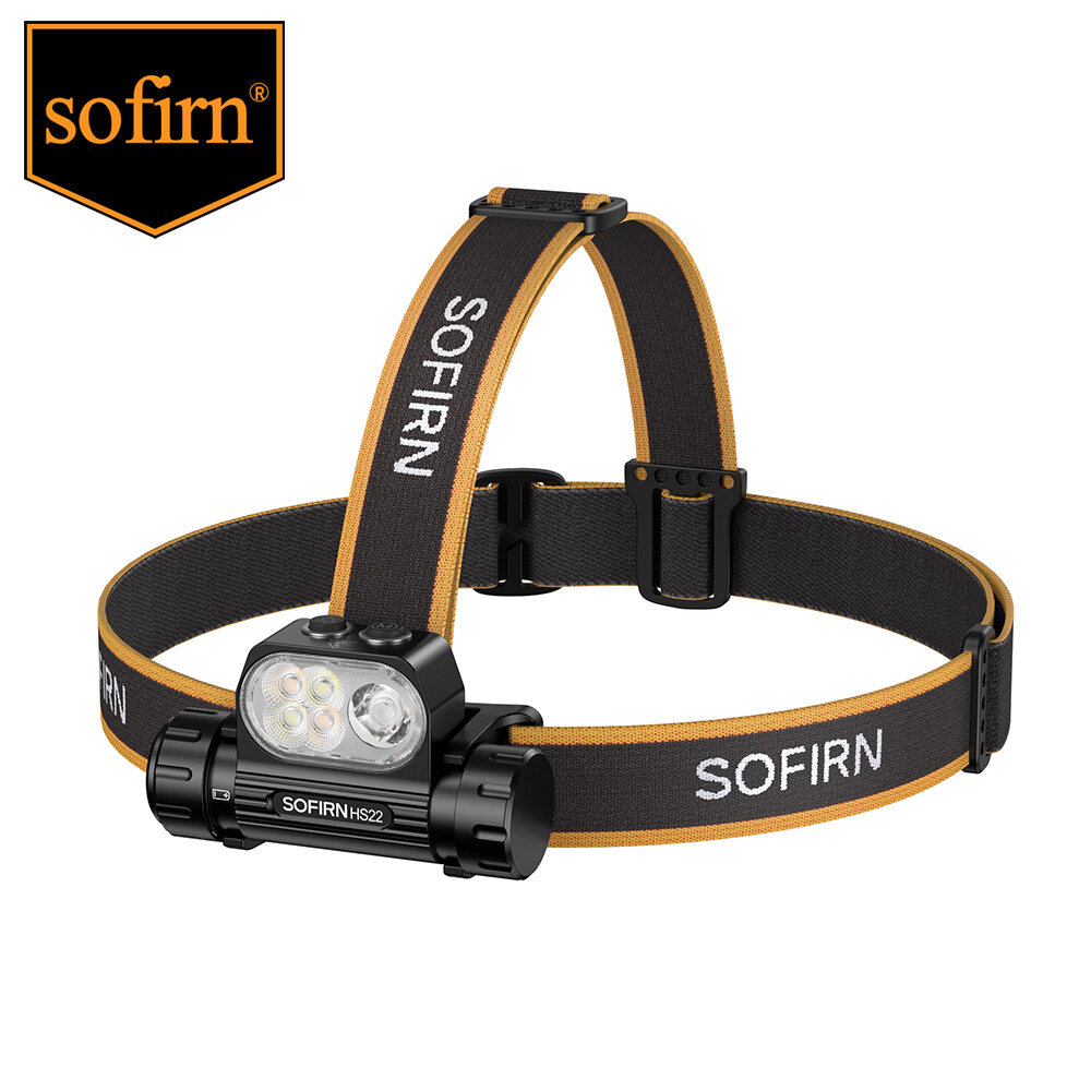 Sofirn Đèn pha HS22 2500LM đèn hiệu chỉnh Nhiệt độ màu vô cấp sft25r LED 6000K đèn pin với 2700K ánh sáng ấm áp Công tắc kép