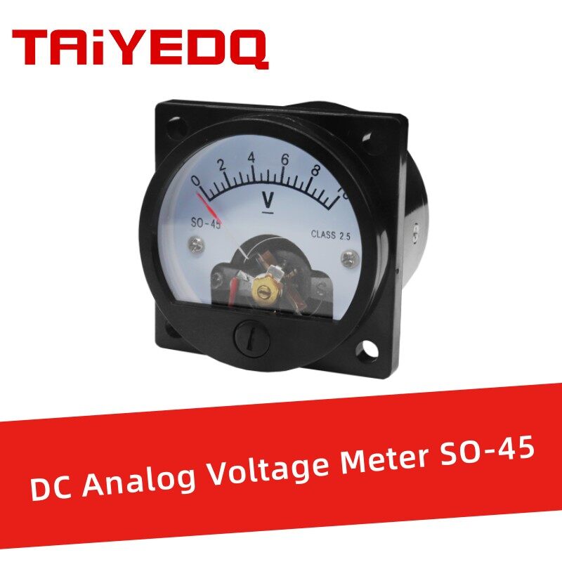 Đồng hồ đo dòng điện áp dc bảng điều khiển so45 5v 10v 15v 20v 30v 50v 100v 300v 45*45mm vôn kế tròn