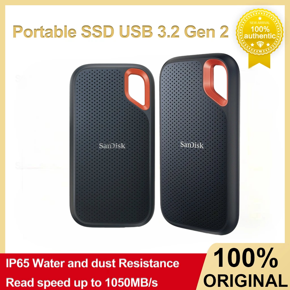 SanDisk E61 USB แบบพกพา SSD-1050เมกะไบต์/วินาทีอ่านเร็วผ่าน NVMe IP65 Plug-And-Play Type-C (1 Tb/ 2TB/4TB) Essential สำหรับการท่องเที่ยว ราคา 3,680 บาท*ส่งฟรี