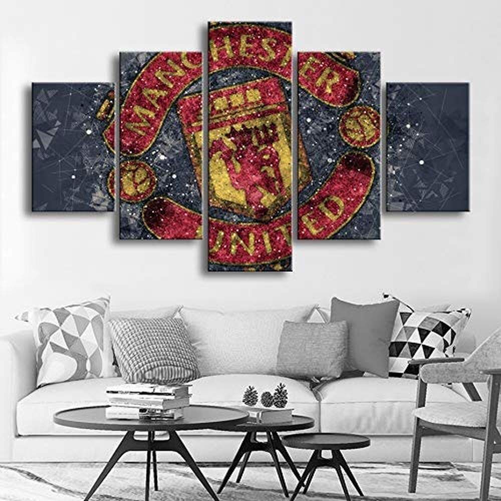 Manchester United Football 5 pcs Painting Printed Canvas Wall Art Home Decor 