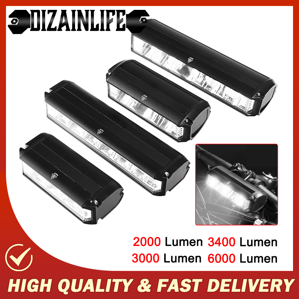 Đèn xe đạp phía trước có thể sạc lại đèn led đèn xe đạp đèn pha xe đạp chống nước 8000 mah phụ kiện xe đạp siêu sáng