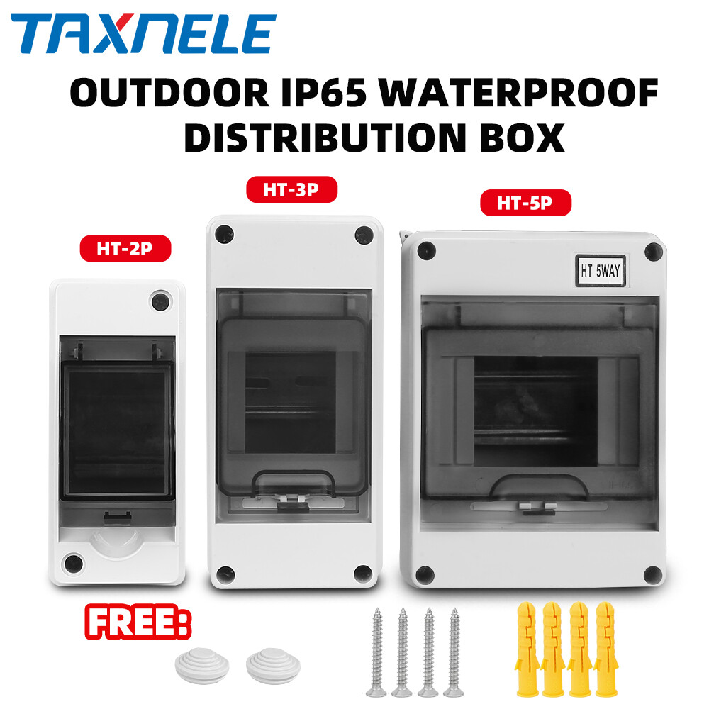 HT IP65 ngoài trời không thấm nước điện hộp phân phối 2 3 5 cách MCB chuyển đổi Meter hẹn giờ PC chỗ nối nhựa hộp dây