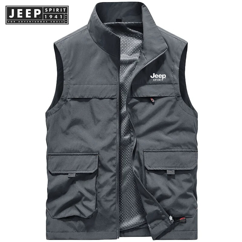 Jeep tinh thần 1941 estd áo ba lỗ mùa hè người đàn ông ngoài trời gilets nhiếp ảnh cắm trại Áo Khoác Nam Áo khoác người Đàn ông áo khoác ngoài nam Công cụ sang trọng không tay