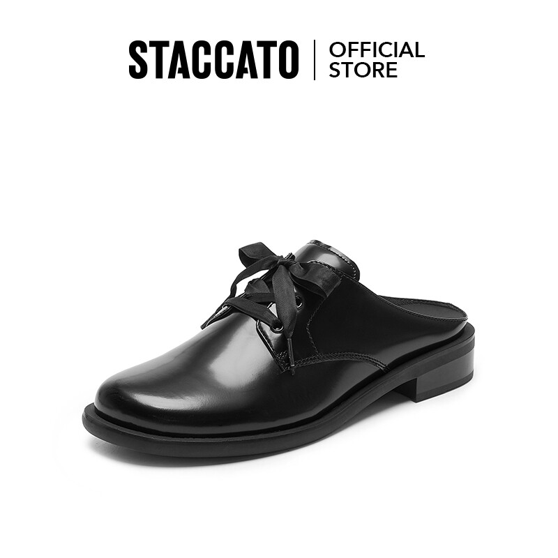 Staccato Women's Mules Thick Heel Slip-On Small Leather Shoes EA715 ราคา 4,334 บาท*ส่งฟรี