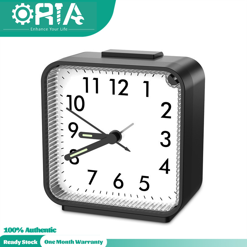 ORIA Small Alarm Clock Silent Non Ticking with Snooze and Backlight, Crescendo Alarm, Big Numbers for Easy Reading, Analog Quartz Desk Clock for Bedside Nightstand, Battery Operated ราคา 196 บาท*ส่งฟรี