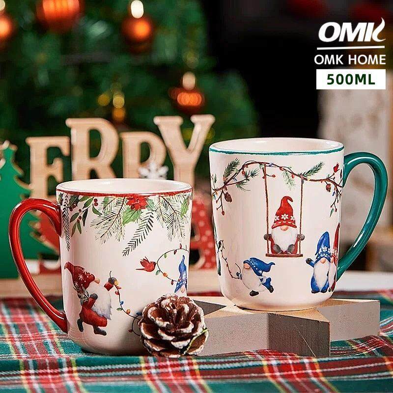 Omk dòng sản phẩm giáng sinh 460ml gốm cốc cà phê cốc Bộ đồ bàn ăn giáng sinh