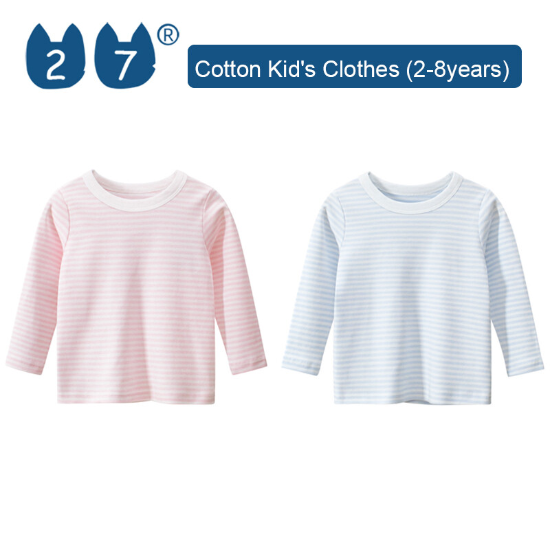 27Kids Store Child's Long sleeves T-shirt Baby Boys Girls (1Y-8Y) 2023 for kids boys Spring ราคา 154 บาท*ส่งฟรี