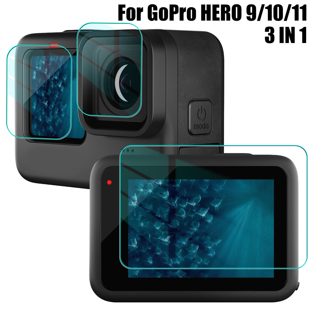 Cho GoPro Hero 9/10/11 Camera hành động màng bảo vệ kính cường lực bộ phim