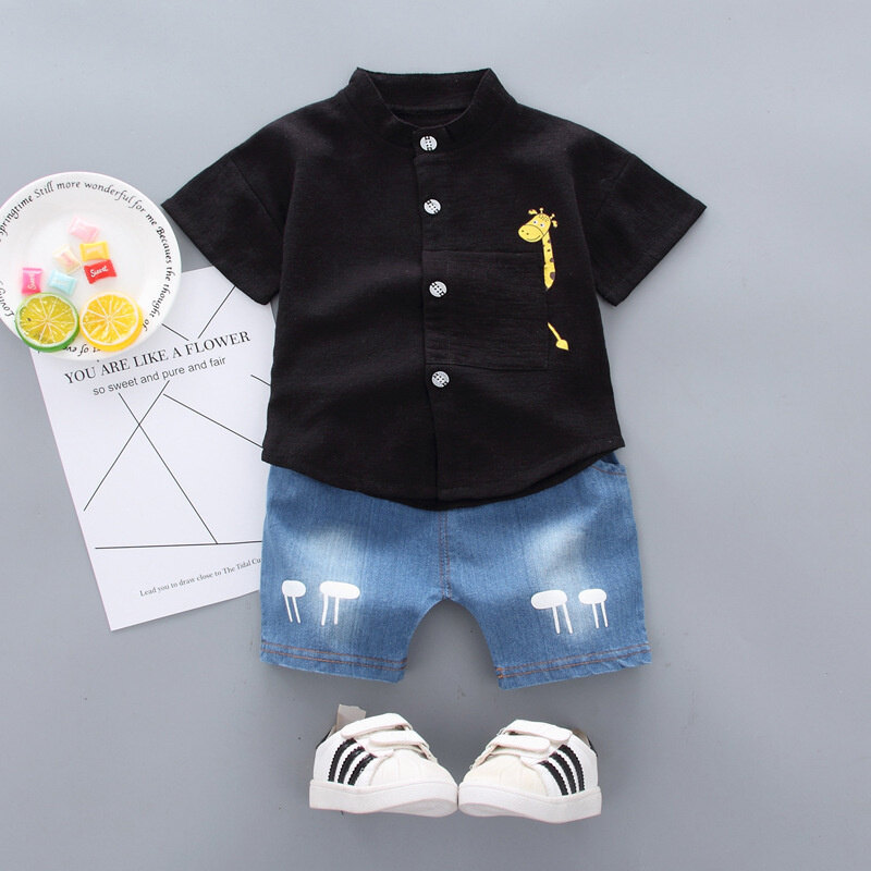New Summer Baby Clothes Set Children Boys Short Sleeved Suit Shirt Shorts 2Pcs/Sets Kids Outfits Toddler Casual Cotton Costume Infant Tracksuits 0-4 Years - 3