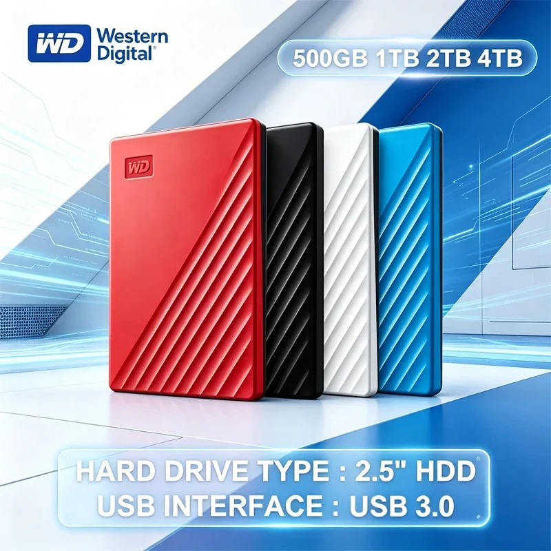 Western Digital WD My Passport Portable 1TB 2TB 4TB 6TB External Hard Drive USB3.0 Backup Software and Password Protection HDD ราคา 3,927 บาท*ส่งฟรี