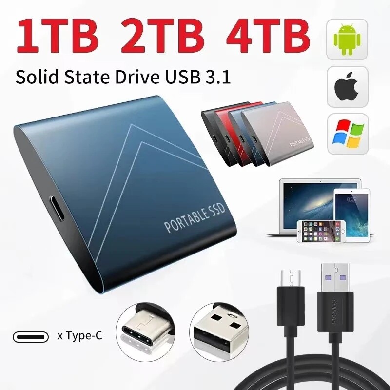 Thiết bị lưu trữ bên ngoài Moblie ổ cứng 1TB tốc độ cao Bộ nhớ lớn 500GB Ổ cứng cho máy tính để bàn máy tính xách tay điện thoại di động máy vi tính